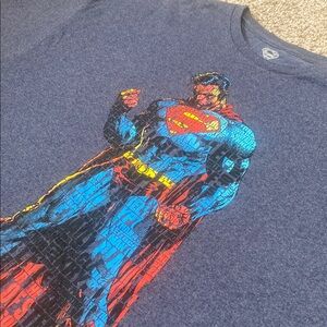 Superman Heather Blue Short Sleeve Tee 3XL Words & Phrases Create His Image